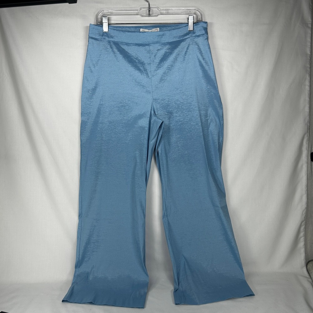 NWT Y2K Preston & York Blue Shimmer Wide Leg Dress Pants Career Trousers 8